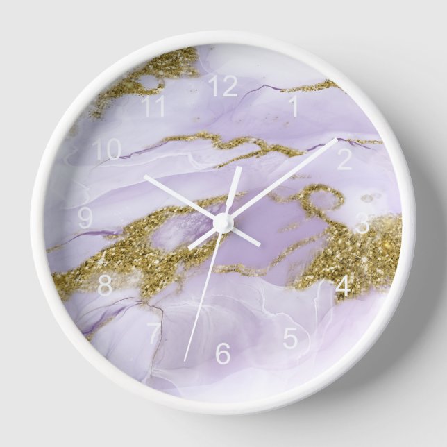 Horloge ID Abstrait Lavande d'encre Lux990 (Recto)