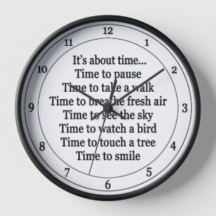 Horloge Il est temps de l'heure nature exercice santé blan
