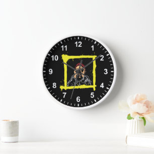 Horloge Illustration d'art graffiti cool, chemise drôle po