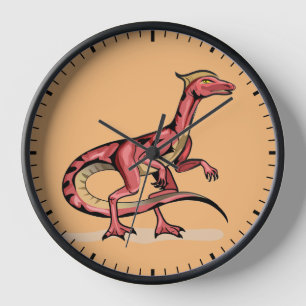 Horloge Illustration De Velociraptor.
