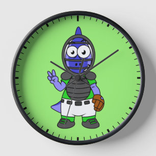Horloge Illustration D'Un Capteur De Baseball Parasaurolop