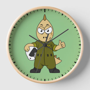 Horloge Illustration D'Un Pilote À Jet Allosaurus.