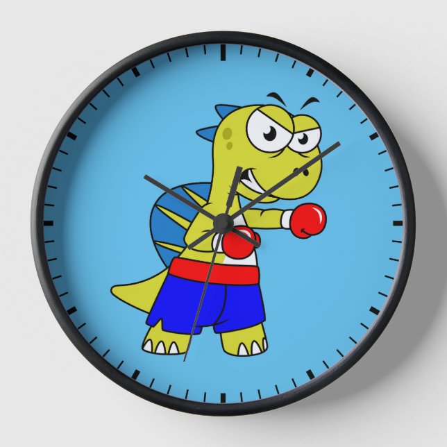 Horloge Illustration D'Une Boxe De Spinosaurus. (Recto)