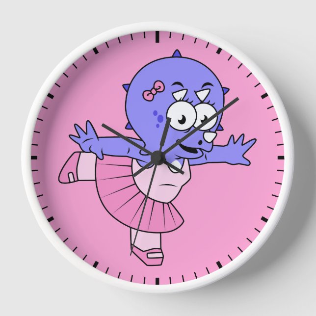 Horloge Illustration D'Une Danse De Ballet Triceratops. (Recto)