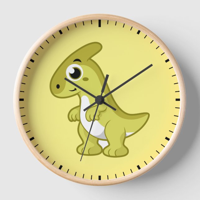 Horloge Illustration Mignonne D'Un Parasaurolophus Dinosau (Recto)