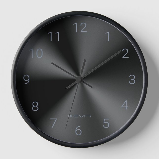 Horloge Image de la texture métallique noire brillante (Recto)