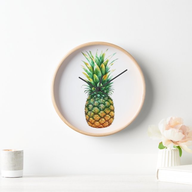 Horloge Impression de l'horloge-ananas en bois (Maison)