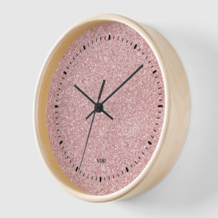 Horloge Impression de texture rose Gold fausse parties sci