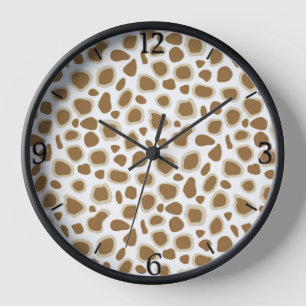 Horloge Impression léopard - Brun taupe et blanc