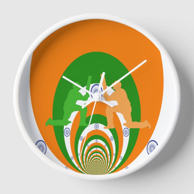 Horloge Inde Cricket Spirit Design abstrait (Recto)