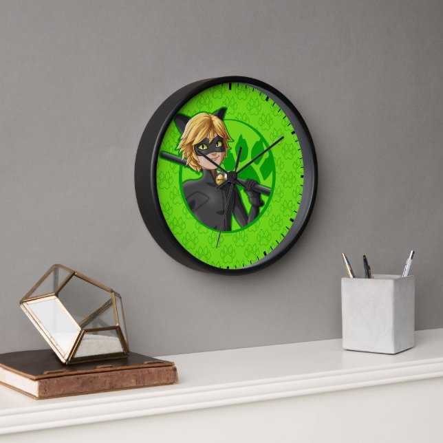 Horloge Insigne vert Cat Noir (Bureau)
