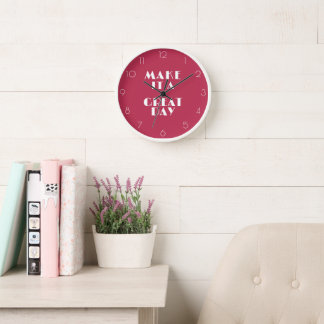 Horloge Inspirationnel rose EN FAIT UN GRAND JOUR Moderne