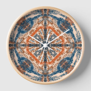 Horloge Inspiré par la Turquie : Texturé Marine & Terracot