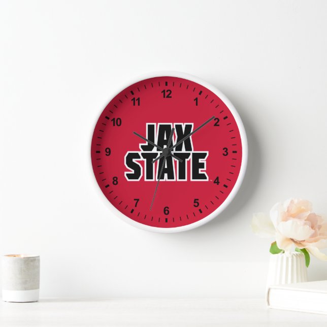 Horloge Jacksonville State University JAX STATE Bold Text (Maison)