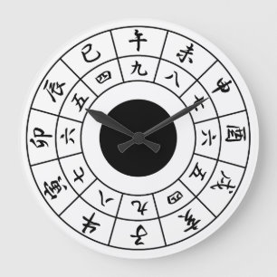 Horloge japonaise Wadokei Visage blanc Kanji noir