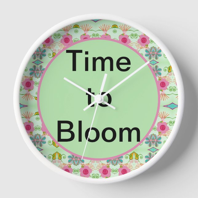 Horloge Jardin Éclectique Enchantant : Beauté Florale Dive (Recto)