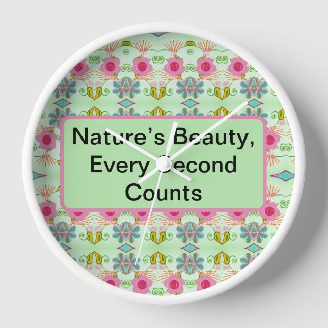 Horloge Jardin Éclectique Enchantant : Beauté Florale Dive (Recto)