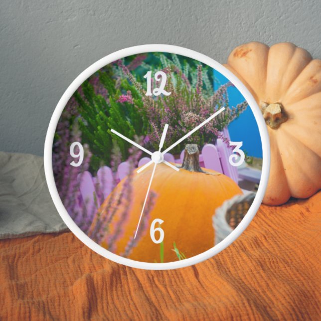 Horloge Jardin encore vie avec citrouille orange (Créateur téléchargé)