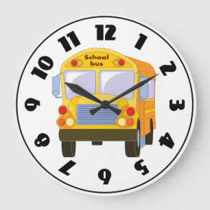 Horloge jaune d'autobus scolaire