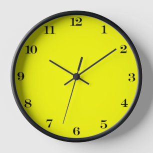 Horloge Jaune Néon Couleur Unie
