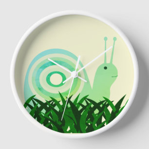 Horloge jaune pâle escargot