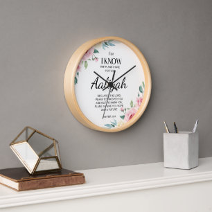 Horloge Jeremiah 29:11 Rose Personnaliser