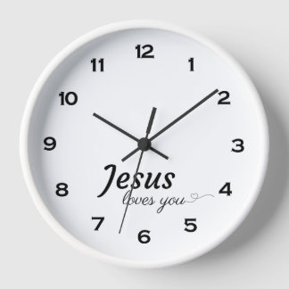 Horloge Jésus Loves You Wall Clock