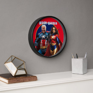 Horloge Joe Biden et Kamala Harris en super-héros