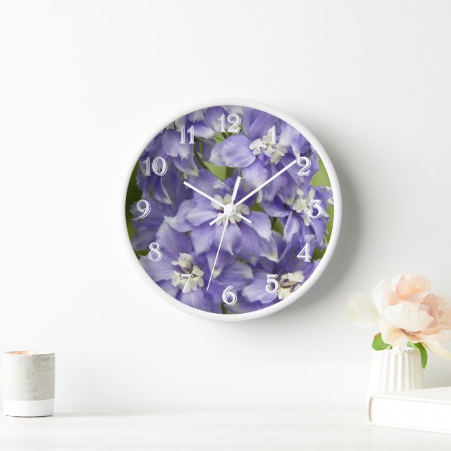 Horloge Jolie florale de Delphinium violet (Maison)