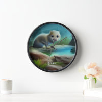 Jolie loutre bébé en étang - personnalisable