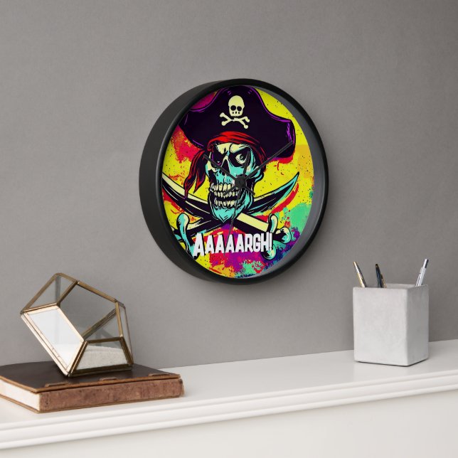 Horloge Jolly roger moderne (Bureau)