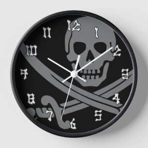 Horloge Jolly roger Pirate foncé