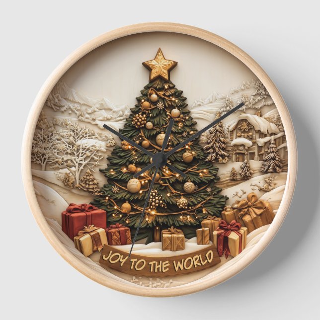 Horloge Joyeuse fête des arbres de fêtes ! (Recto)