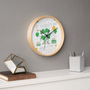 Horloge Joyeux anniversaire du Jour de la Saint Patrick