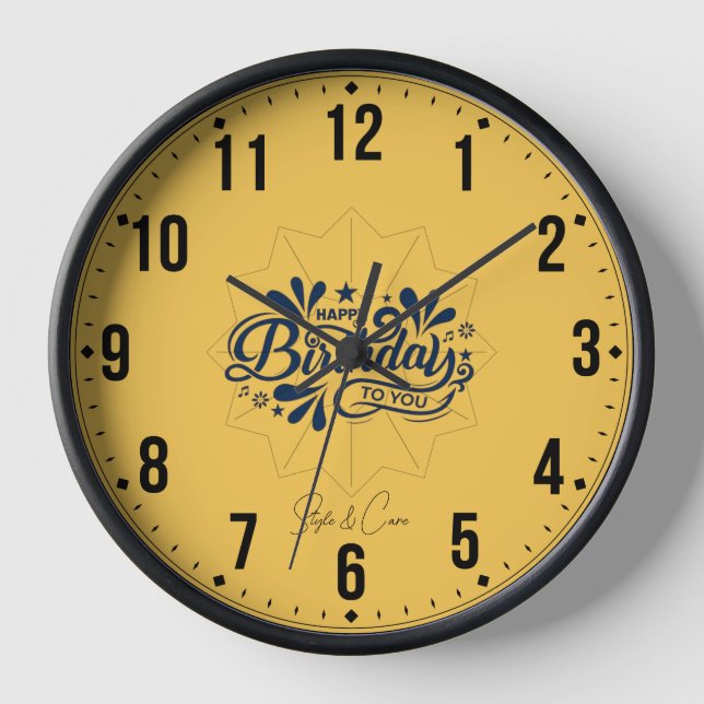Horloge Joyeux Anniversaire Pour Vous - Royal Stylish Mur  (Recto)