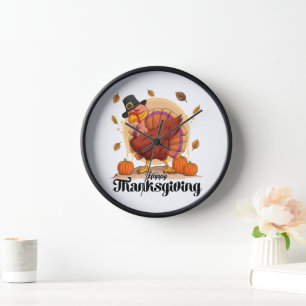 Horloge Joyeux Thanksgiving 