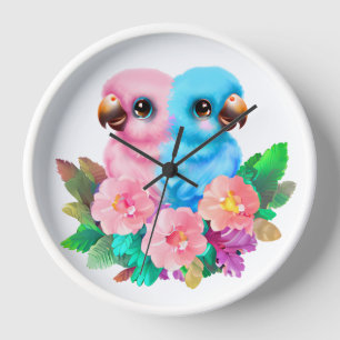 Horloge Jumeaux de perroquets pour bébés