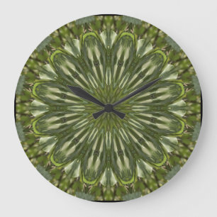 Horloge Kaledoscope en verre coupé vert
