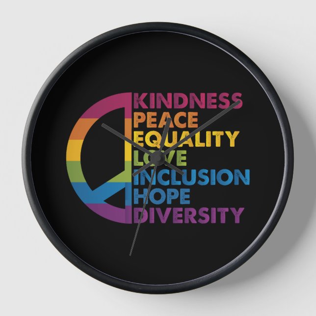 Horloge Kindness Peace Equality Love Inclusion Hope Divers (Recto)