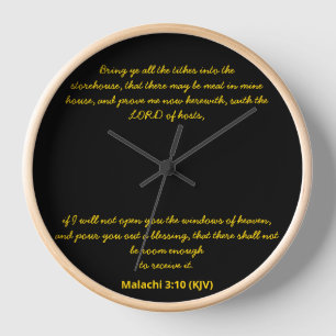 Horloge La Bible contre Malachi 3:10 (KJV) Jour de l'An