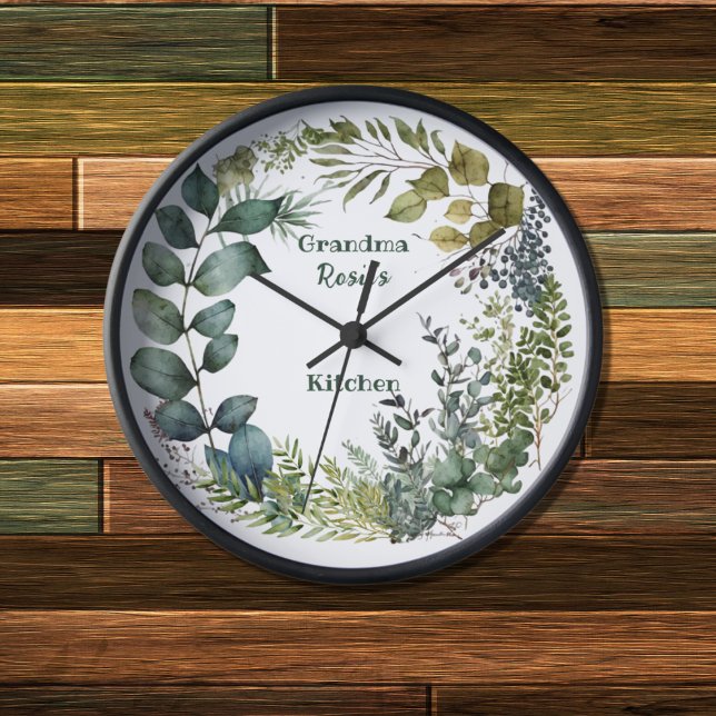 Horloge La cuisine de grand-mère | Courbe aquarelle person (Créateur téléchargé)