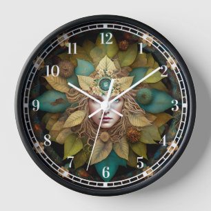 Horloge La déesse de la nature Mandala