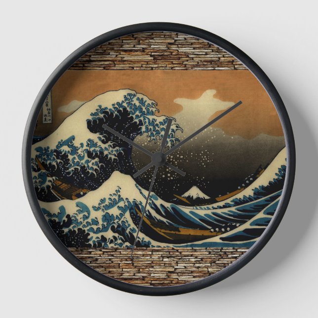 Horloge La Grande Vague de Kanagawa Artiste japonais Vinta (Recto)