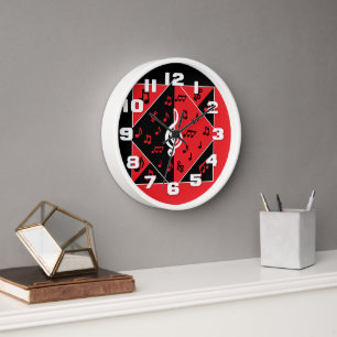 Horloge La musique élégante d'art déco note le blanc no
