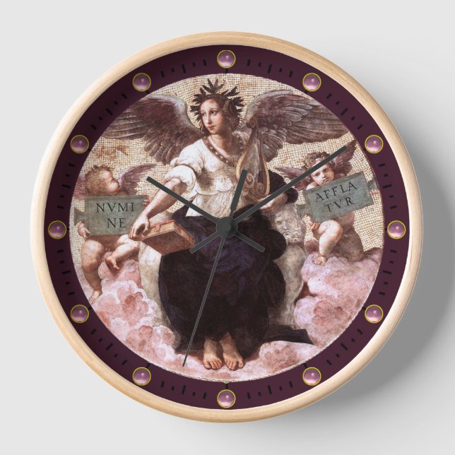 Horloge LA POÉSIE Allégorie Fresco Raffaello Sanzio Purple (Recto)