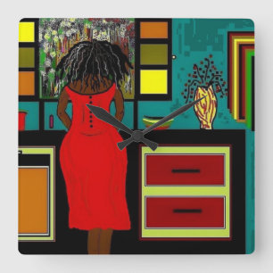 HORLOGE "LADY IN KITCHEN"