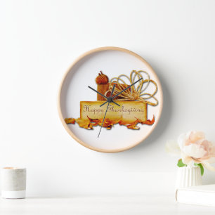 Horloge l'ambiance chaleureuse et festive de Thanksgiving