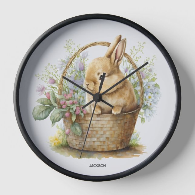 Horloge Lapin aquarelle (Recto)