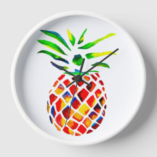 Horloge L'art cool de l'ananas funky