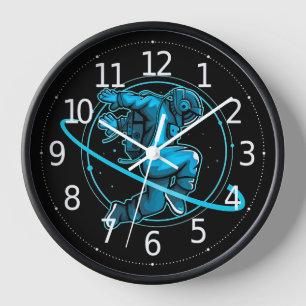 Horloge L'astronaute Saute En Dansant Autour De Saturne  